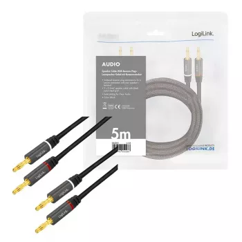 Audiokaapeli LogiLink CA1211 5 m 2x banaani musta