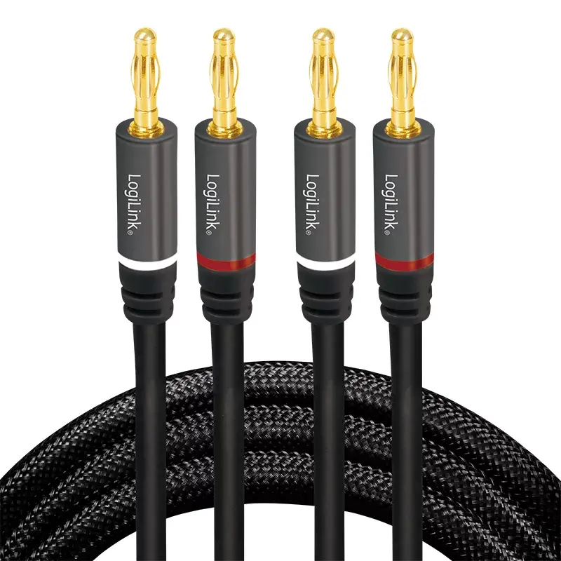 Audiokaapeli LogiLink CA1211 5 m 2x banaani musta