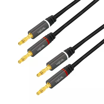 Audiokaapeli LogiLink CA1211 5 m 2x banaani musta