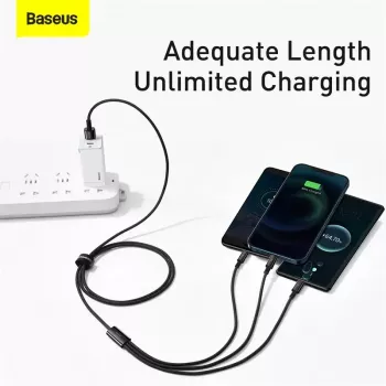 3-in-1 USB-kaapeli Baseus Tungsten Gold CAMLTWJ-01