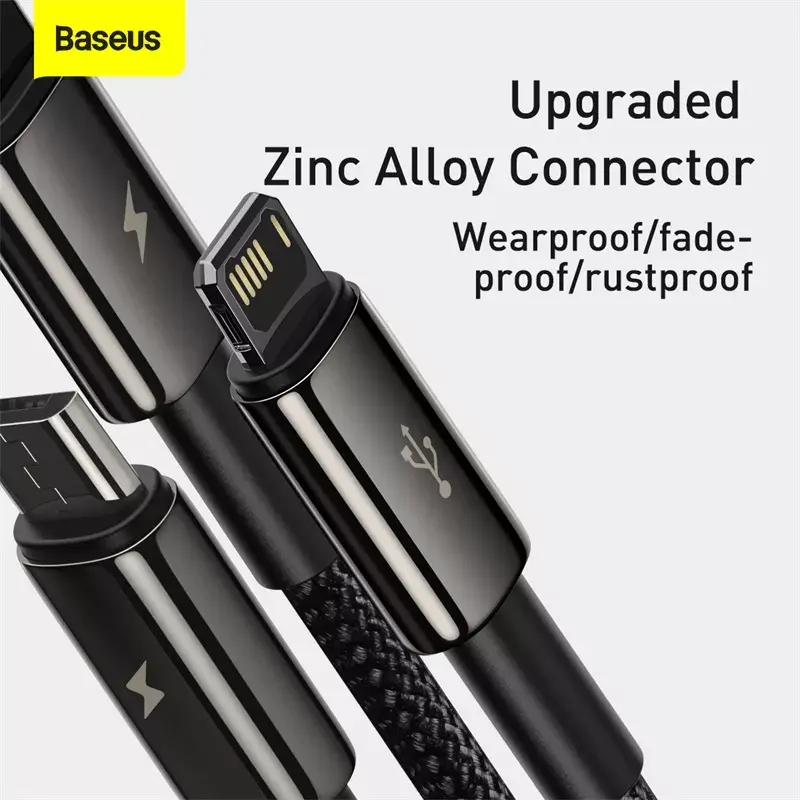 3-in-1 USB-kaapeli Baseus Tungsten Gold CAMLTWJ-01