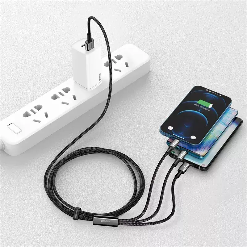 3-in-1 USB-kaapeli Baseus Tungsten Gold CAMLTWJ-01