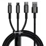 3-in-1 USB-kaapeli Baseus Tungsten Gold CAMLTWJ-01