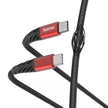Hama Extreme USB-kaapeli USB 2.0 1,5 m USB-C musta, punainen