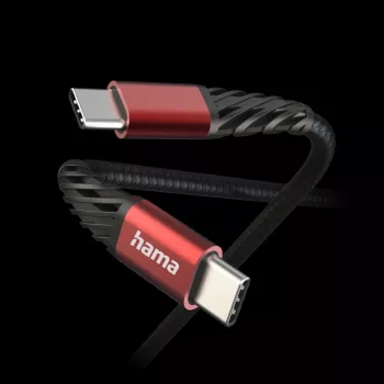 Hama Extreme USB-kaapeli USB 2.0 1,5 m USB-C musta, punainen