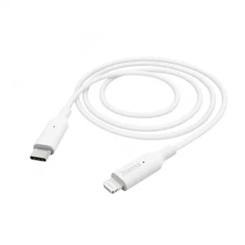 Hama latauskaapeli, USB-C - Lightning, 1 m, valkoinen