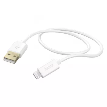 Hama latauskaapeli, USB-A - Lightning, 1,5 m, valkoinen