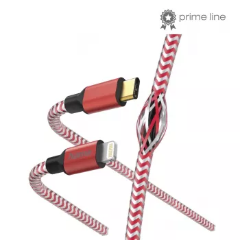Hama Reflective -kaapeli 1,5 m punainen Lightning - USB-C 3 A