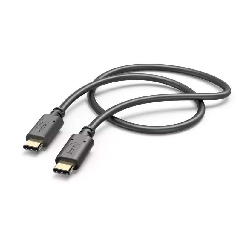 Hama latauskaapeli, USB-C - USB-C, 1 m, musta