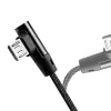 LogiLink CU0142 USB 2.0 -kaapeli, USB-A – Micro-USB B (kulmaliitin 90°), punottu, 1 m, musta