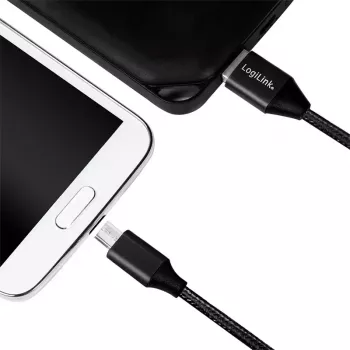 USB-kaapeli LogiLink CU0143 USB 2.0 0,3 m USB A Micro-USB B musta