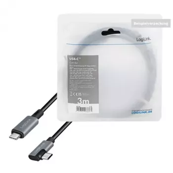 USB-kaapeli LogiLink CU0183 2m USB-C musta hopea USB 2.0