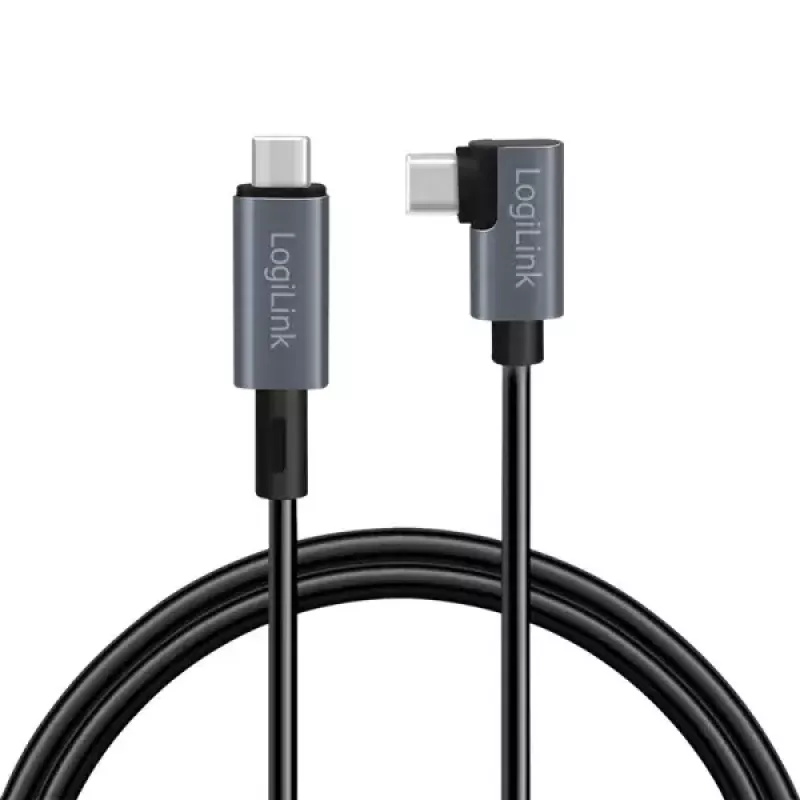 USB-kaapeli LogiLink CU0183 2m USB-C musta hopea USB 2.0