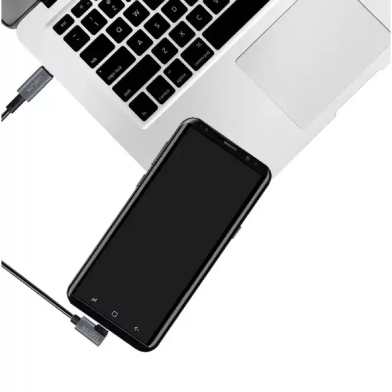 USB-kaapeli LogiLink CU0183 2m USB-C musta hopea USB 2.0
