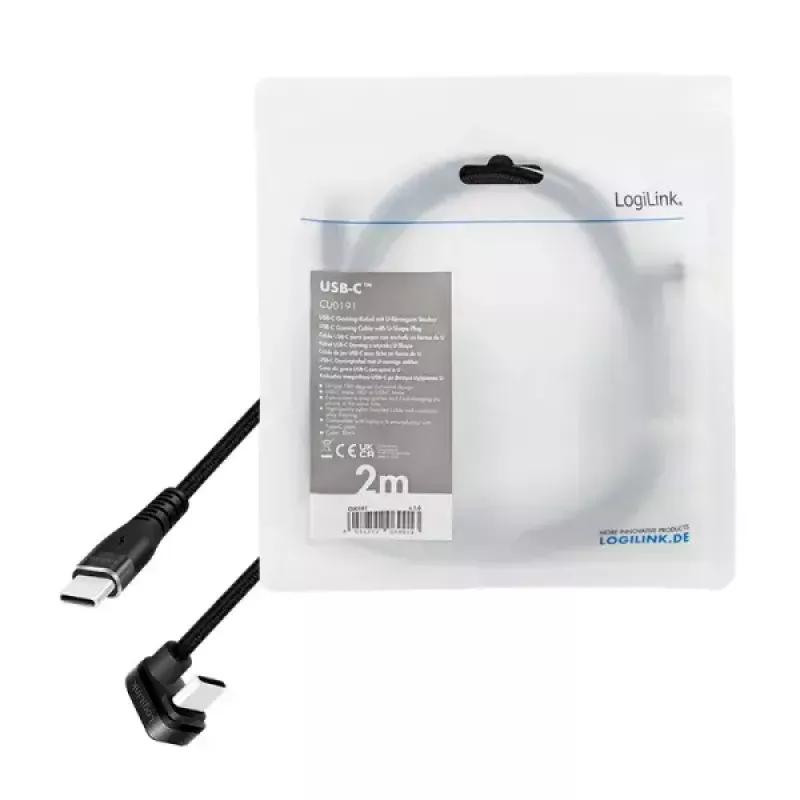 LogiLink CU0191 USB-kaapeli USB 2.0 2 m USB C musta