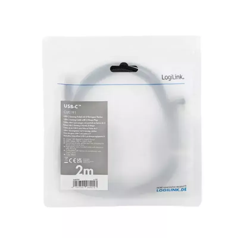 LogiLink CU0191 USB-kaapeli USB 2.0 2 m USB C musta