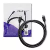 Qoltec 52352 USB-C – USB-C -kaapeli, USB 3.1, 5 Gbit/s, 2,5 m, musta