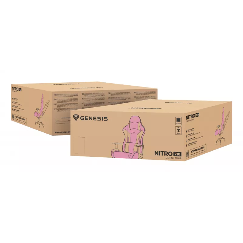 PC-Gaming-tuoli GENESIS Nitro 710 Air täytetty istuin valkoinen 150 kg