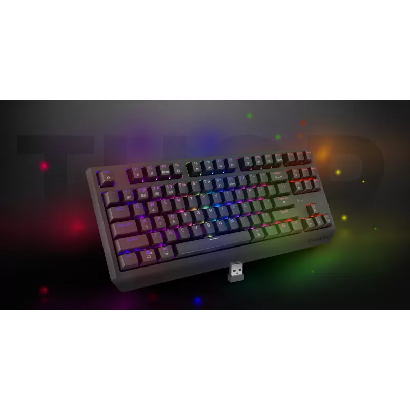 Mekaaninen Tenkeyless Gaming-näppäimistö GENESIS Thor 230 TKL — USB, RF langaton, Bluetooth, 87 näppäintä QWERTY, harmaa