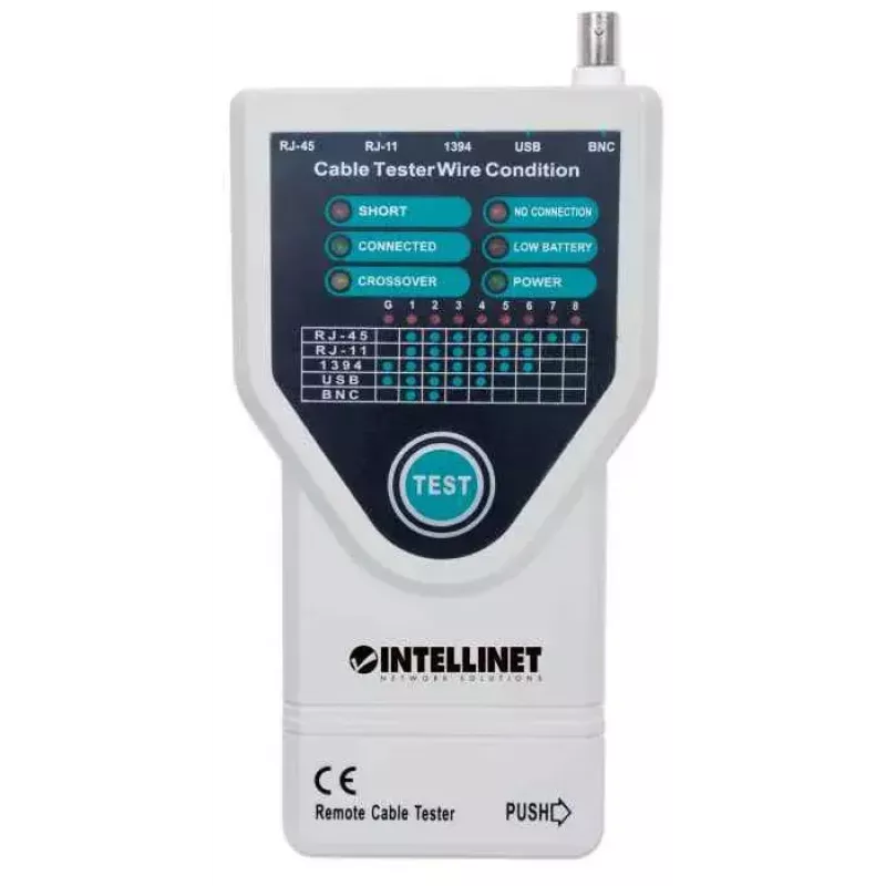 Intellinet 5-in-1 kaapelitesteri, testaa 5 yleistä verkon RJ45- ja tietokonekaapelia