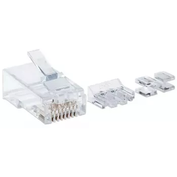 Intellinet RJ45-modulaaripistoke Pro Line, Cat6A, UTP, 3-haarainen, massiivijohdolle, 50 µ kullatut kontaktit, 80 kpl:n pakkaus