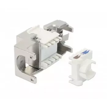 Intellinet Cat8.1 40G suojattu työkaluton Keystone-liitin RJ-45 hopea