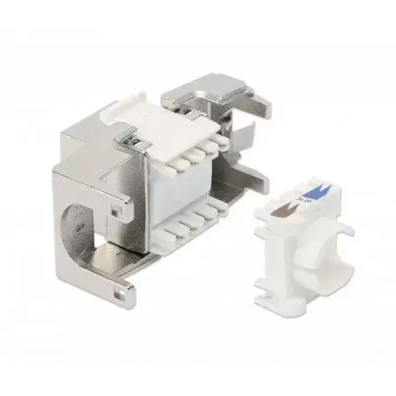 Intellinet Cat8.1 40G suojattu työkaluton Keystone-liitin RJ-45 hopea