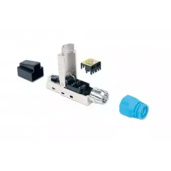 Intellinet Cat8.1 40G suojattu työkaluton RJ45-modulaaripistoke sininen pistoke