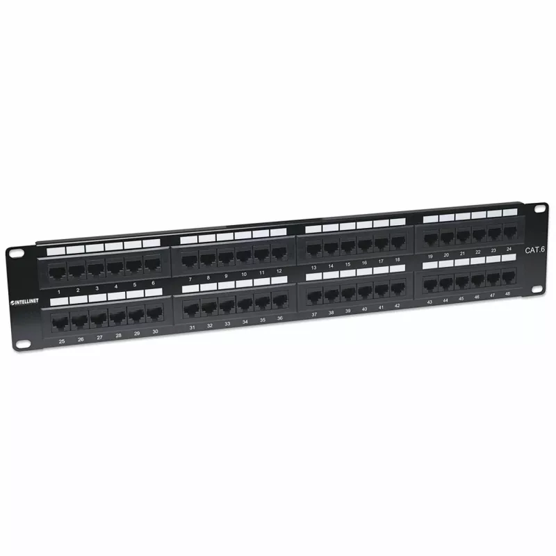 Intellinet patch-paneeli, Cat6, UTP, 48-portti, 2U, musta