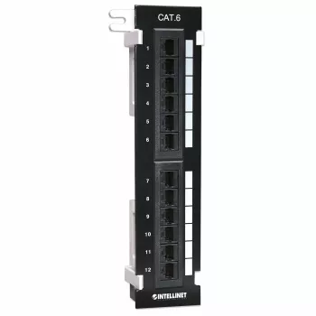 Intellinet patch-paneeli, Cat6, seinäkiinnitys, UTP, 12 porttia, musta
