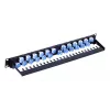 Techly UTP-patch-paneeli 24 paikkaa RJ45 Cat.6A kallistettu lähtö 1U musta