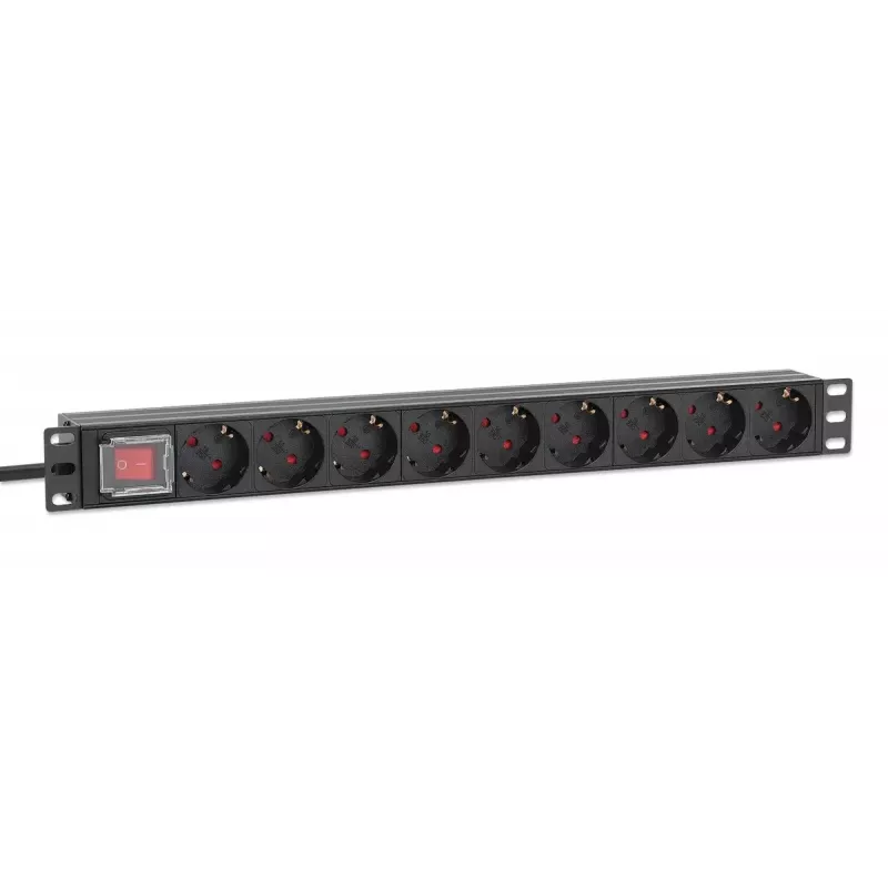 Intellinet 19 inch 1U rack-monttaus 9-osainen PDU 16A päälle/pois 2 m virtajohto