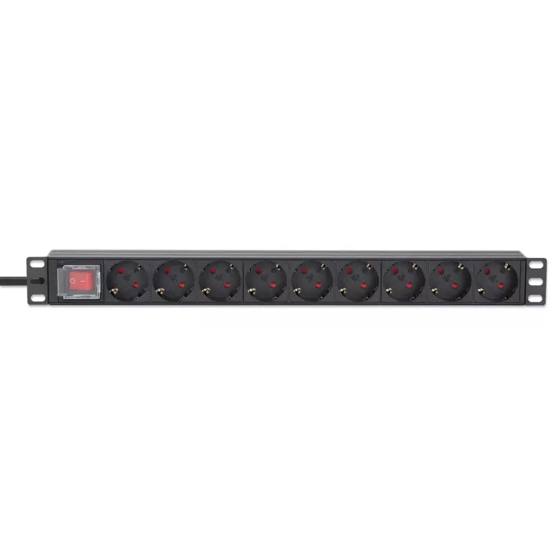 Intellinet 19 inch 1U rack-monttaus 9-osainen PDU 16A päälle/pois 2 m virtajohto