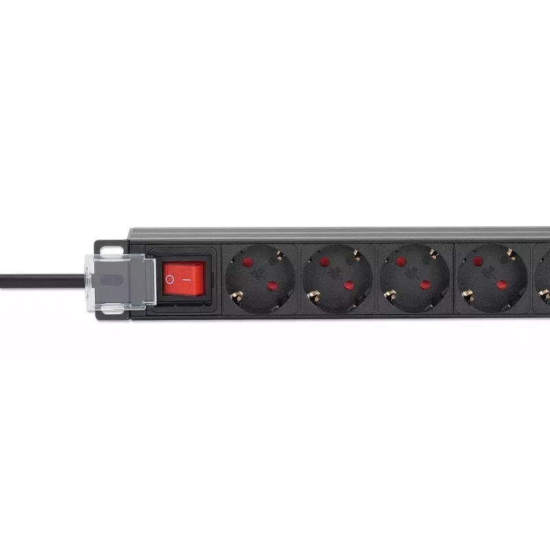Intellinet 19 inch 1U rack-monttaus 9-osainen PDU 16A päälle/pois 2 m virtajohto