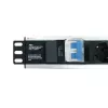 Techly I-CASE STRIP-16SH pistorasia (PDU) 6 AC-lähtöä 1,5HE musta, hopea