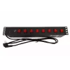 Techly 8-osainen 19 inch rack Power Strip 8 PÄÄLLE/POIS-kytkimellä 1,5HE