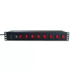 Techly 8-osainen 19 inch rack Power Strip 8 PÄÄLLE/POIS-kytkimellä 1,5HE