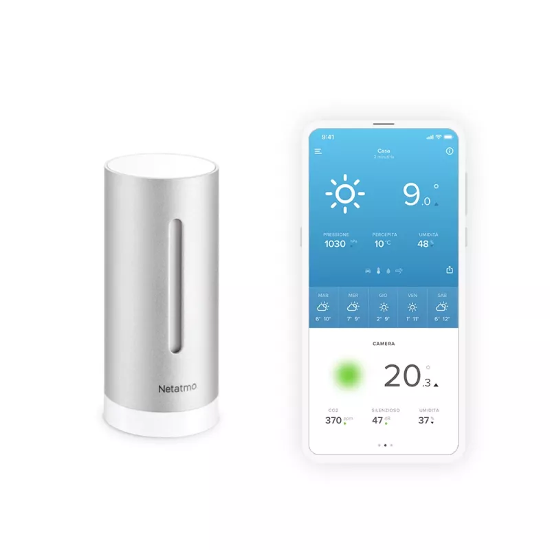 Netatmo lisä älykäs sisämoduuli, langaton, 0,3°, 3%, duralumiini, alumiini, AAA