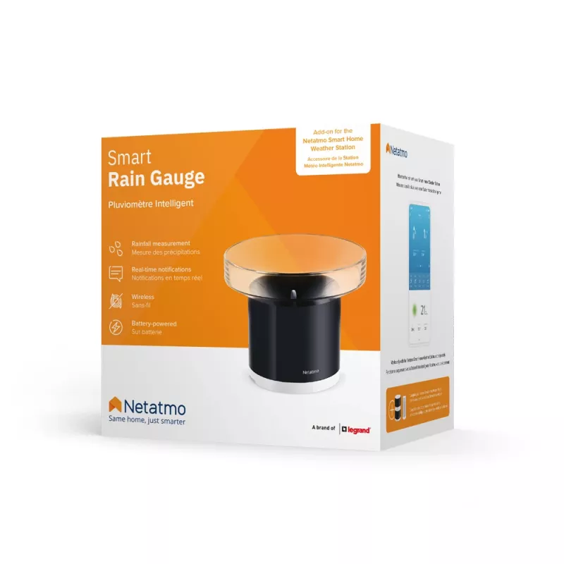 Netatmo älykäs sadetutka, paristo, AAA, 1,5 V, 130 mm, 130 mm, 110 mm