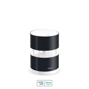 Netatmo älykäs tuulimittari, tuulennopeus, langaton, Wi-Fi, 0 - 45 m/s, 100 m, musta, läpinäkyvä
