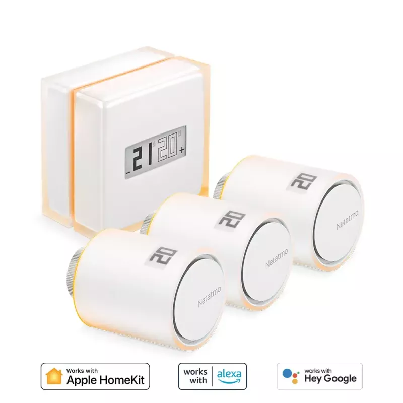 Netatmo paketti: älykäs termostaatti + 3 lisä älykästä patteriventtiiliä