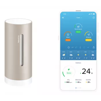 Digitaalinen sääasema Netatmo NIM-S Sand — sisälämpömittari, hygrometri, ilmanlaatu, paristokäyttöinen (AAA)