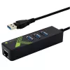 Techly IDATA-USB-ETGIGA-3U2 (105803) USB 3.0 – Gigabit Ethernet -sovitin 3-porttisella USB 3.0 -keskittimellä, USB-A, RJ45, alumiini