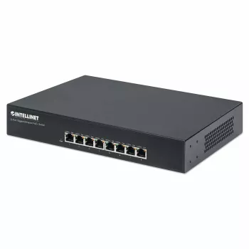 Intellinet 8-porttinen Gigabit Ethernet PoE+ kytkin, 8 x PoE-porttia, IEEE 802.3at/af Power-over-Ethernet (PoE+/PoE), Endspan, pöytämalli, laatikko