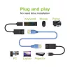 Techly IUSB-EXTENDTY2 kaapeliadapteri RJ-45 USB 2.0 Type-A musta