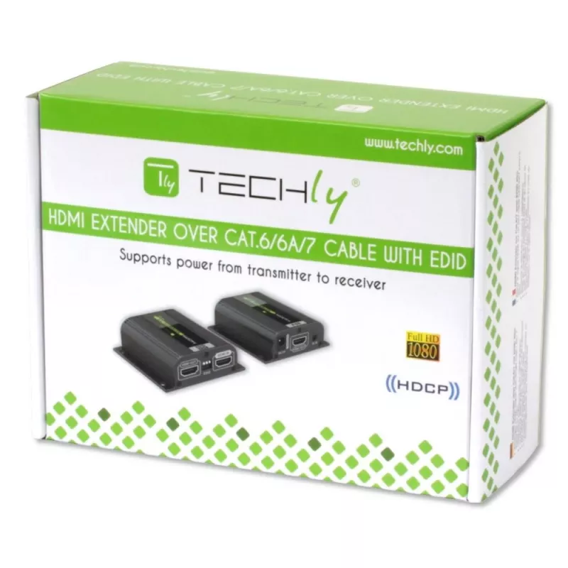 Techly IDATA EXT-E70POED AV-jatko AV-lähetin ja -vastaanotin musta
