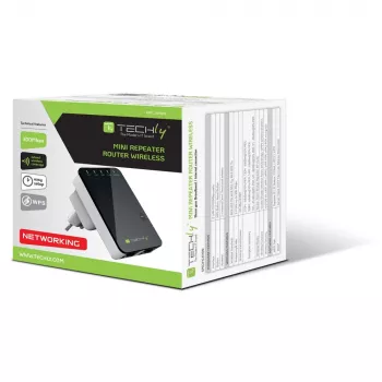 Techly seinäpistorasia-WLAN-reititin 300N Wi-Fi 4