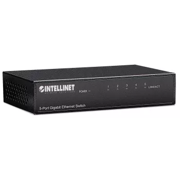 Intellinet 5-porttinen Gigabit Ethernet kytkin, pöytäkoko, metallikotelo, IEEE 802.3az (Energy Efficient Ethernet)