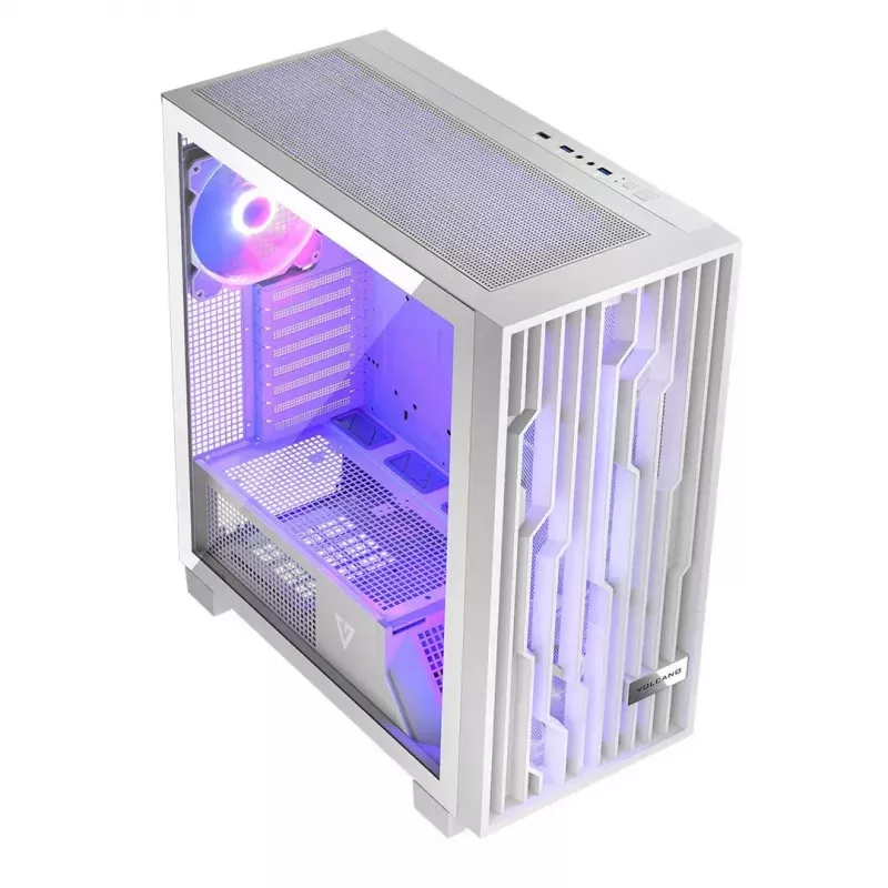 Modecom Volcano Perun Apex ARGB Midi-kotelo, valkoinen