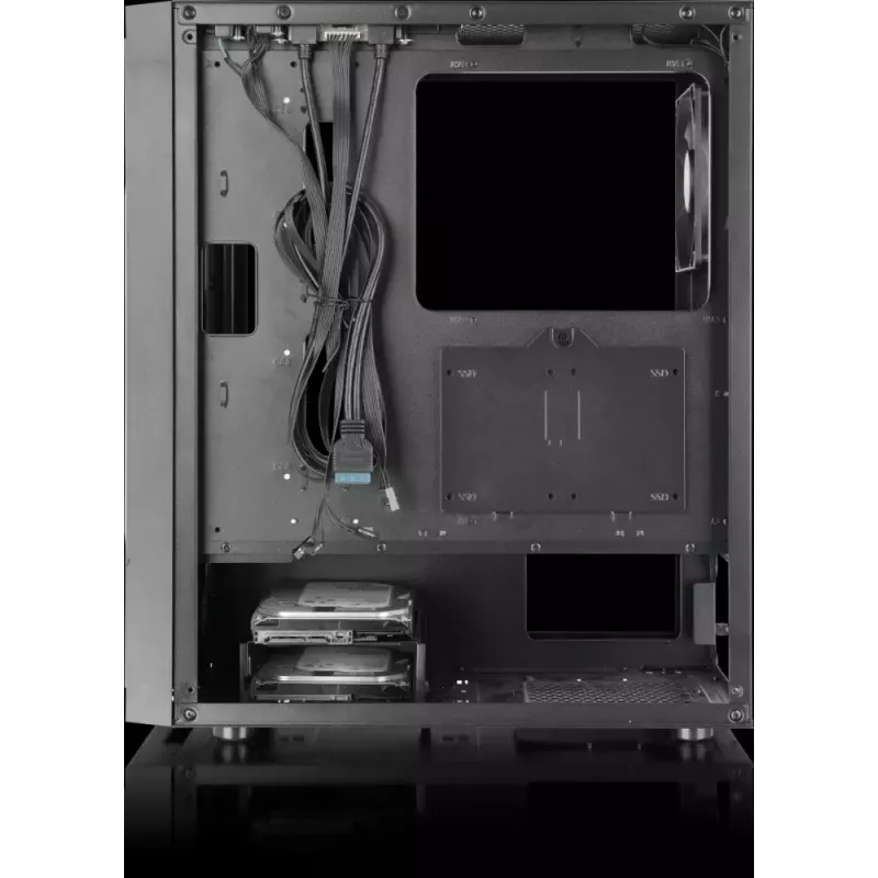 PC-kotelo Versa XM1 musta teräs 120mm tuuletin USB3.0 - musta